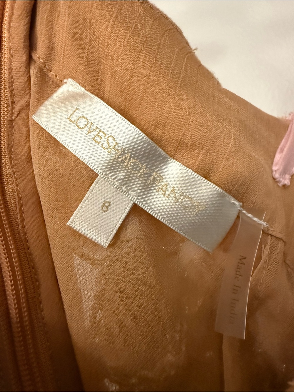 LoveShackFancy Floral Sequin Slip Dress in Blush and Gold - Picture 2 of 6